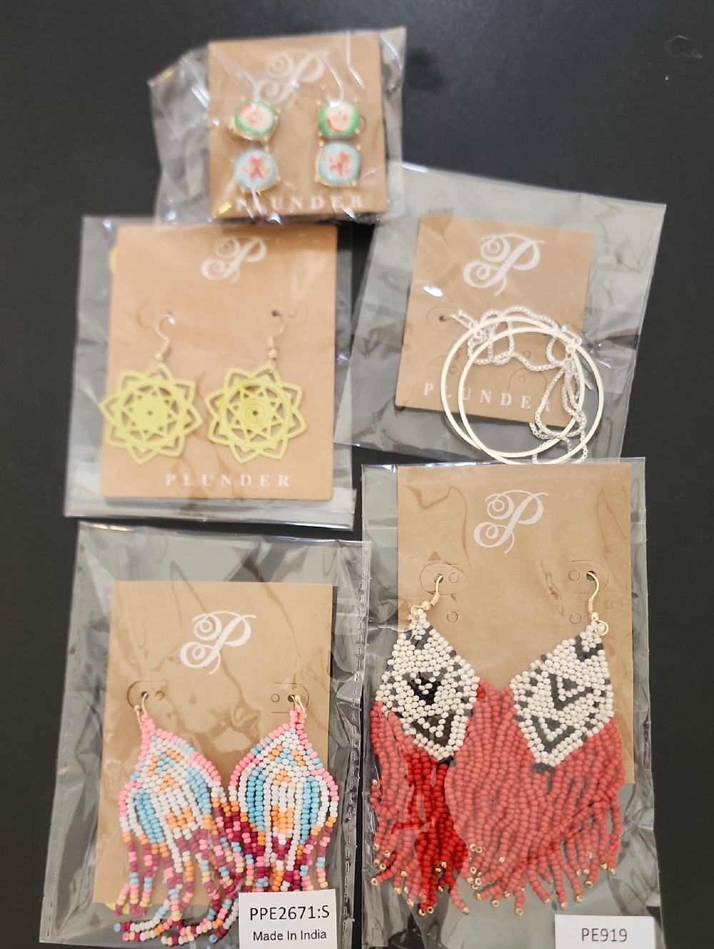 5 Package Set Of Plunder Earrings